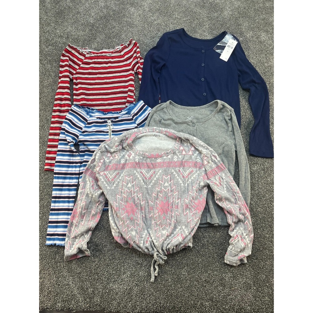 Justice Girls Lot of 5 Long Sleeve Tops Sizes 7